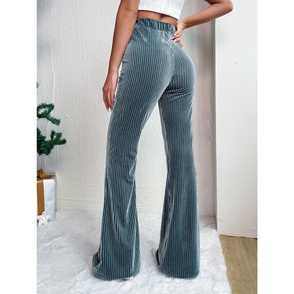 🌟 90's 00's High Waist Velvet Flare Leg Pants - Picture 2 of 11